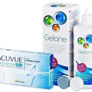 Acuvue Advance PLUS 6 kpl + Gelone Piilolinssineste 360 ml