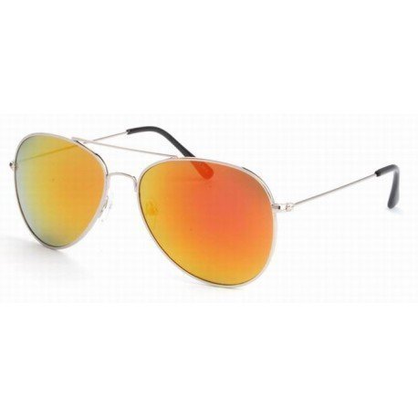 Aviator 7602 Silver Gold-Red Mirror