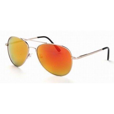 Aviator 7802 Silver Gold-Red Mirror