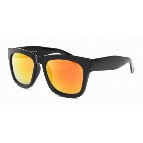 Big Wayfarer Gold-Red Mirror