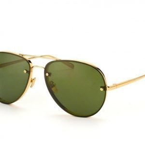 Linda Farrow LF 307 5 Yellow Gold Solid Green Lens aurinkolasit