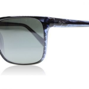 Maui Jim Flat Island 705-03S STG-BG Musta-sininen raita Aurinkolasit