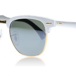 Ray-Ban 3507 Clubmaster Aluminum 3507 137/40 Harjattu hopea Aurinkolasit