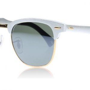 Ray-Ban 3507 Clubmaster Aluminum 3507 137/40 Harjattu hopea Aurinkolasit