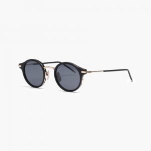 Thom Browne Eyewear Matte Black & 12K Gold Sunglasses